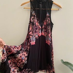 Free People Lace Neck Shift Dress
